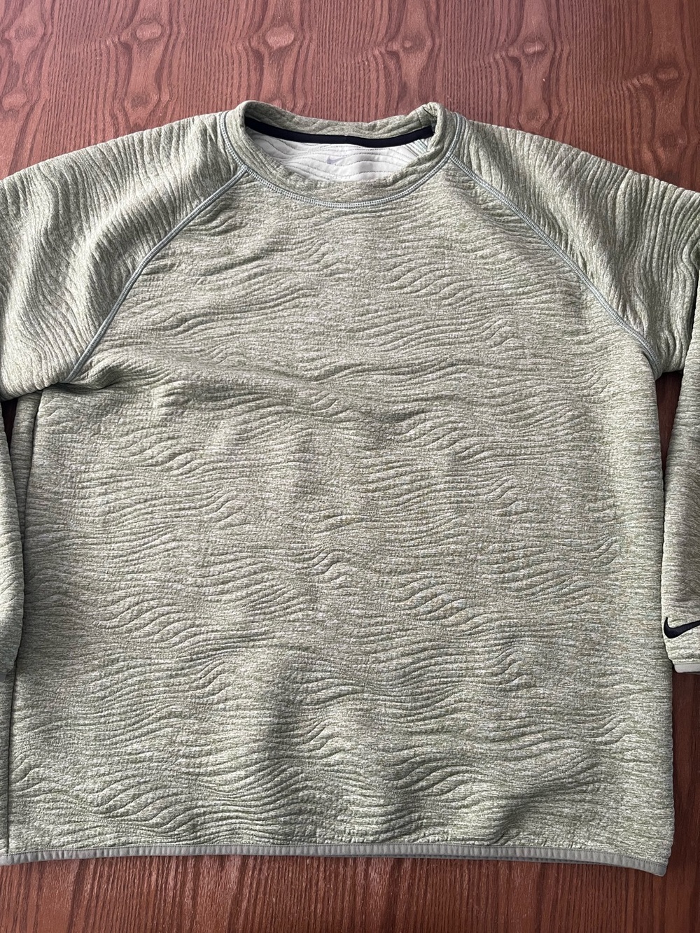 Nike Sweater Mens XL Green Tour Textured Dri Fit Crew Pullover Dri Fit